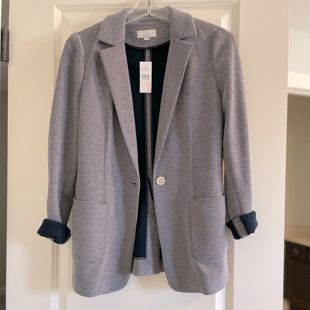 *BRAND NEW WITH TAGS* Loft Striped Lightweight Blazer Jacket